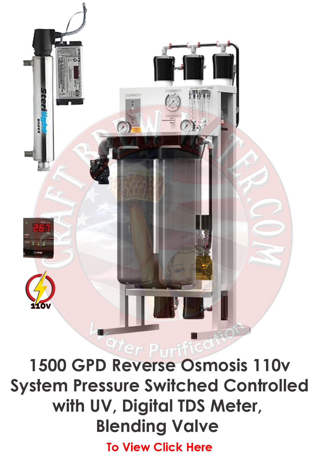 Craft Brew 1500 110v Brewing Reverse Osmosis System