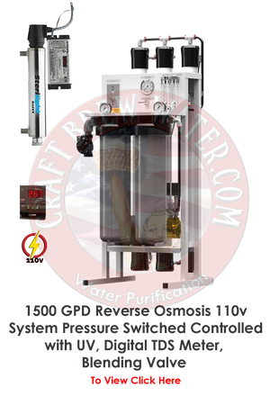 Craft Brew 1500 110v Brewing Reverse Osmosis System