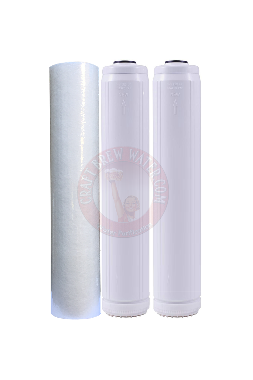 2.5" x 20" Filter Set with Gradulant Sediment Filter and 2 Carbon Block Filters